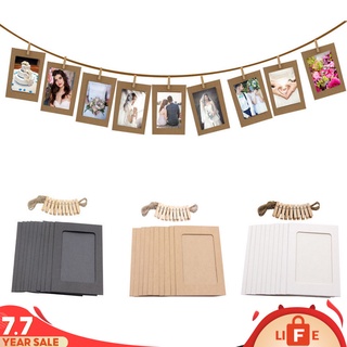 Bộ 10 Khung Ảnh Giấy Treo Tường Kèm Dây Và Kẹp Diy Trang Trí Nhà Cửa