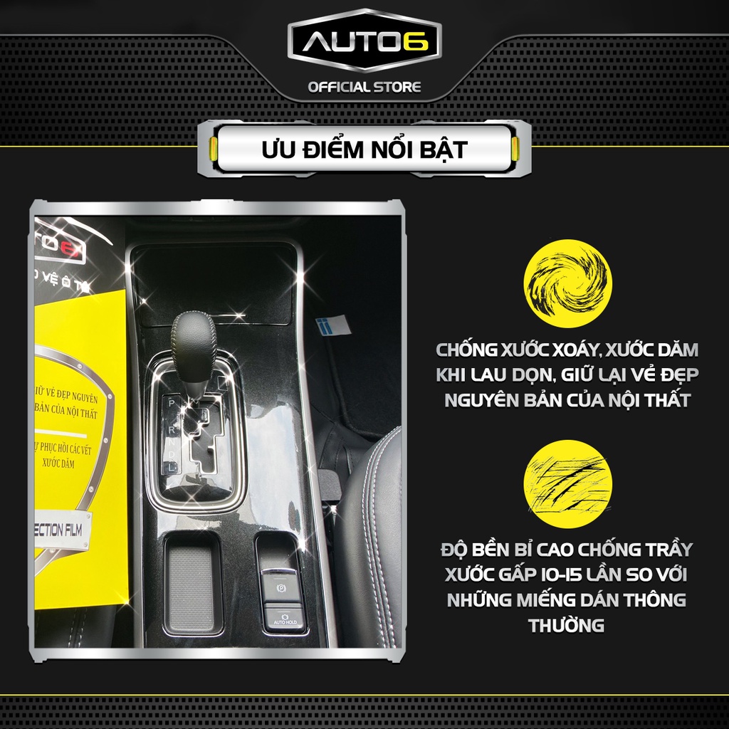 Bộ 6 chi tiết Film PPF trong suốt dán xe M OUTLANDER 20-23 chống xước bảo vệ nội thất ô tô - AUTO6