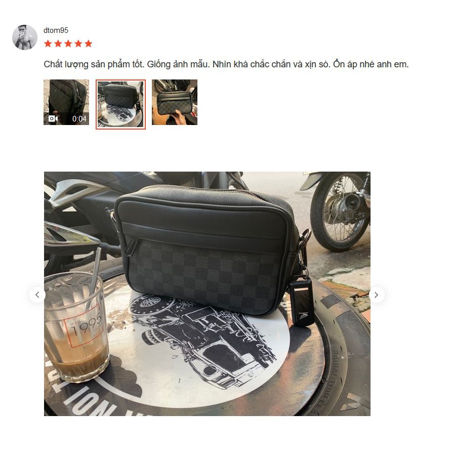Túi Đeo Chéo Nam Caro Bigbang Luxury Da Pu Chống Nước Chống Trầy Cao Cấp