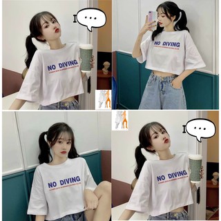 Áo thun croptop nữ | Áo croptop  in chữ no diving- Trùm Chuyên Sỉ Thời Trang