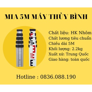 Mia nhôm 5m máy thủy bình - mia nhôm thủy bình chất lượng