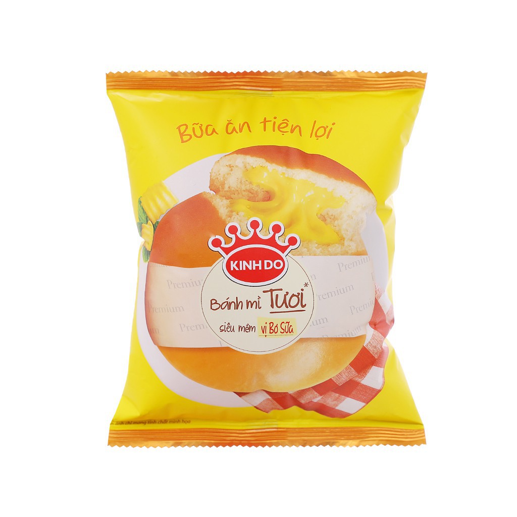 [DATE MỚI] Bánh mì tươi Kinh Đô siêu mềm vị bơ sữa và vị Socola 60.5g