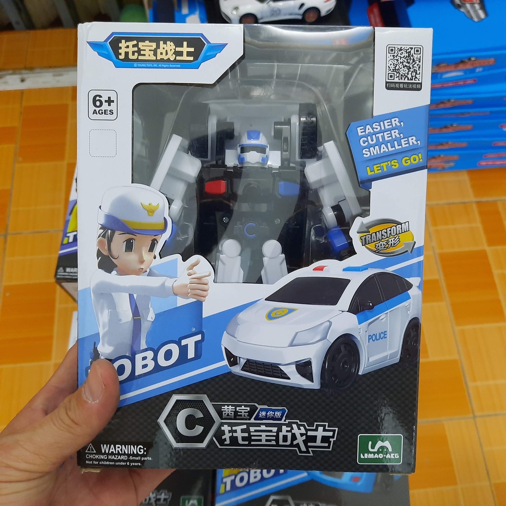 Đồ Chơi Robot Biến Hình Tobot C mini mô hình ô tô cảnh sát đồ chơi trẻ em