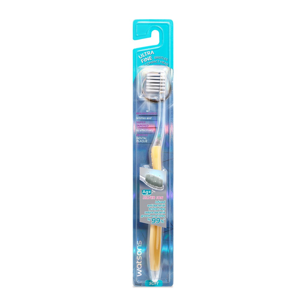 Bàn Chải Đánh Răng Watsons Antibac Ag+ Silver lon Toothbrush Soft Ion Bạc Kháng Khuẩn Tối Ưu 1 Cây