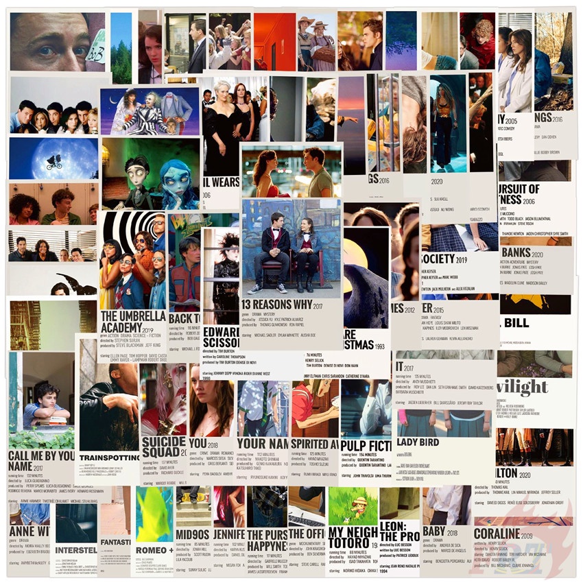 114Pcs/Set ❉ Classical Movie &amp; TV Shows Series B Polaroid Mini Poster Stickers ❉ DIY Fashion Waterproof Doodle Decals Stickers