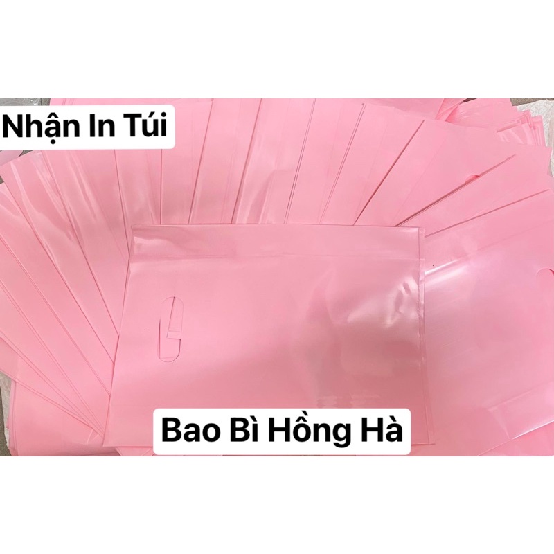 Túi ni lông pe dẻo màu hồng Pastel các cỡ pe hàng bóng dẻo, túi hột xoài hồng pastel