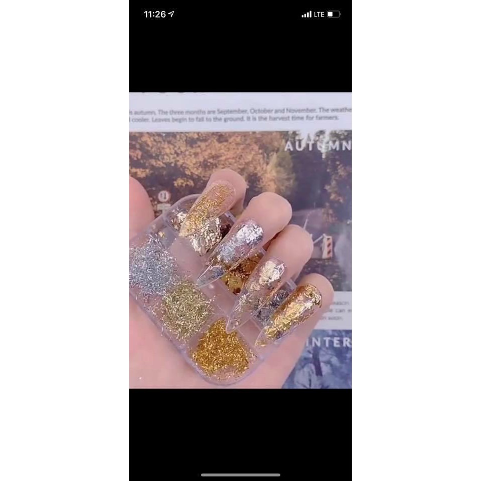 Nhũ ẩn trang trí móng tay   sét 6 hũ