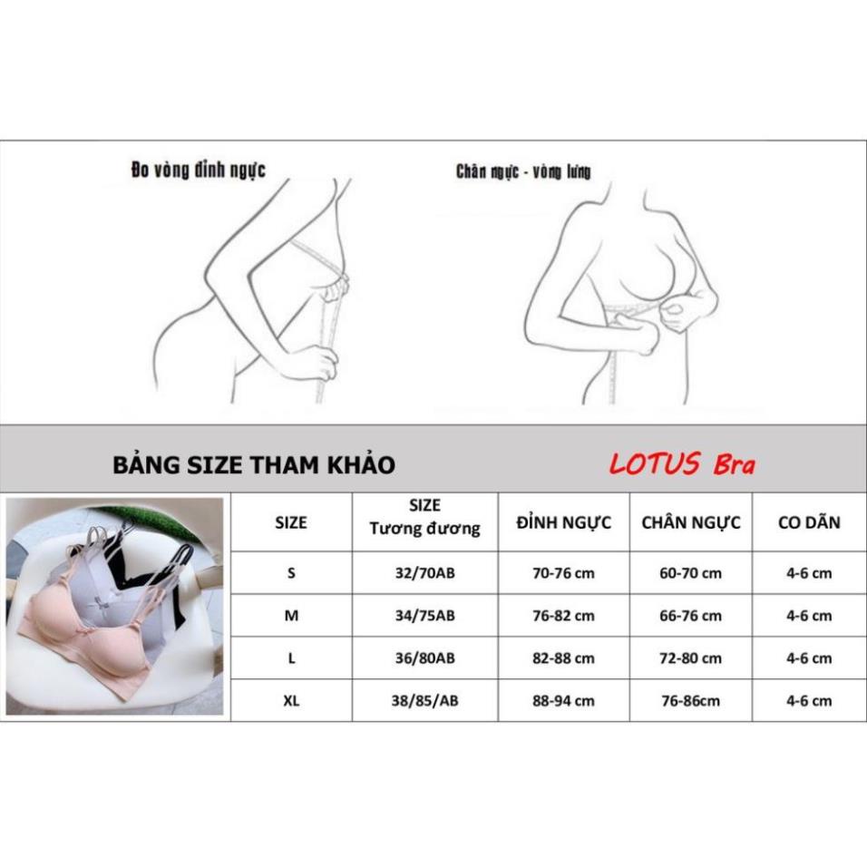 Áo lót bầu  không gọng đệm mỏng êm mềm, Áo bralette cài sau dây quai mảnh tháo được_AL62
