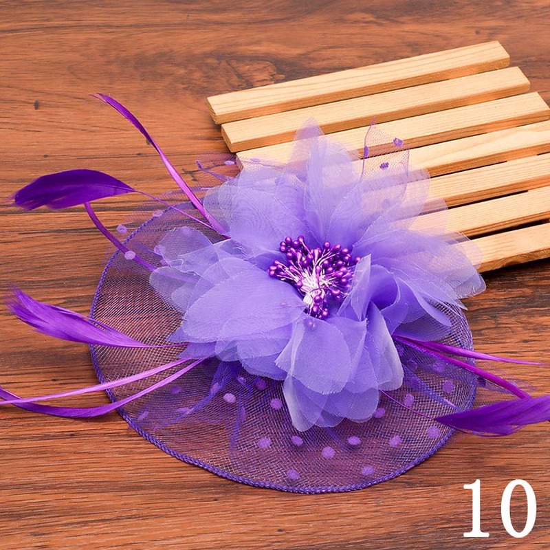 Trâm Cài Tóc Hình Chiếc Nón Đính Lông Vũ Sang Trọng Cho Cô Dâu