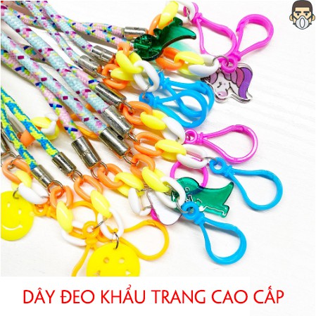 Dây đeo khẩu trang cho người lớn và trẻ em nhiều màu hoạt tiết 2D dễ thương, chất liệu cao cấp