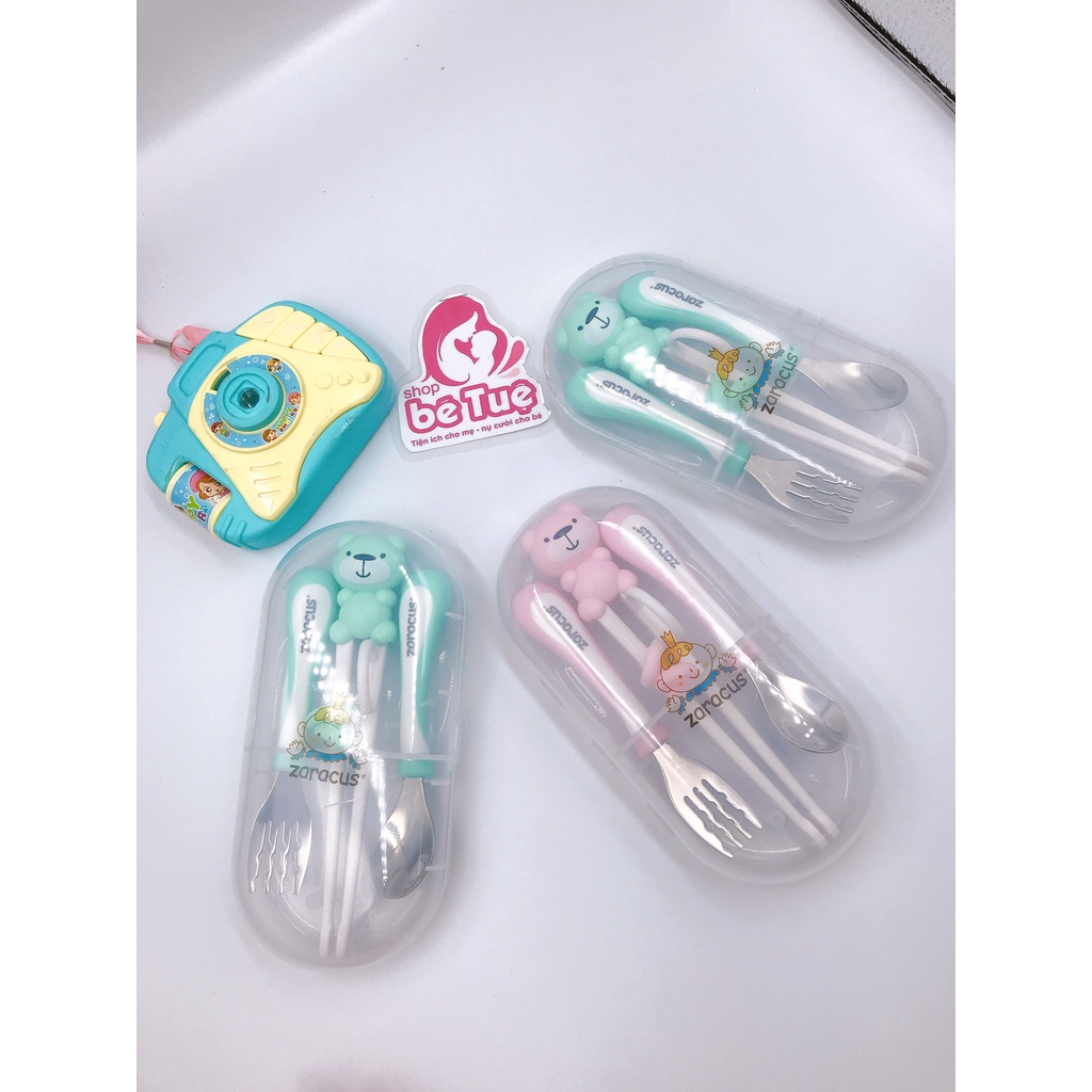 Set đũa thìa dĩa inox Zaracus Hàn Quốc cao cấp không rỉ có hộp