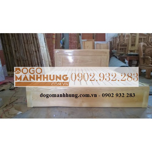 Giường ngủ gỗ kiểu hộp cao 30cm kích thước 1m6x2m và 1m8x2m