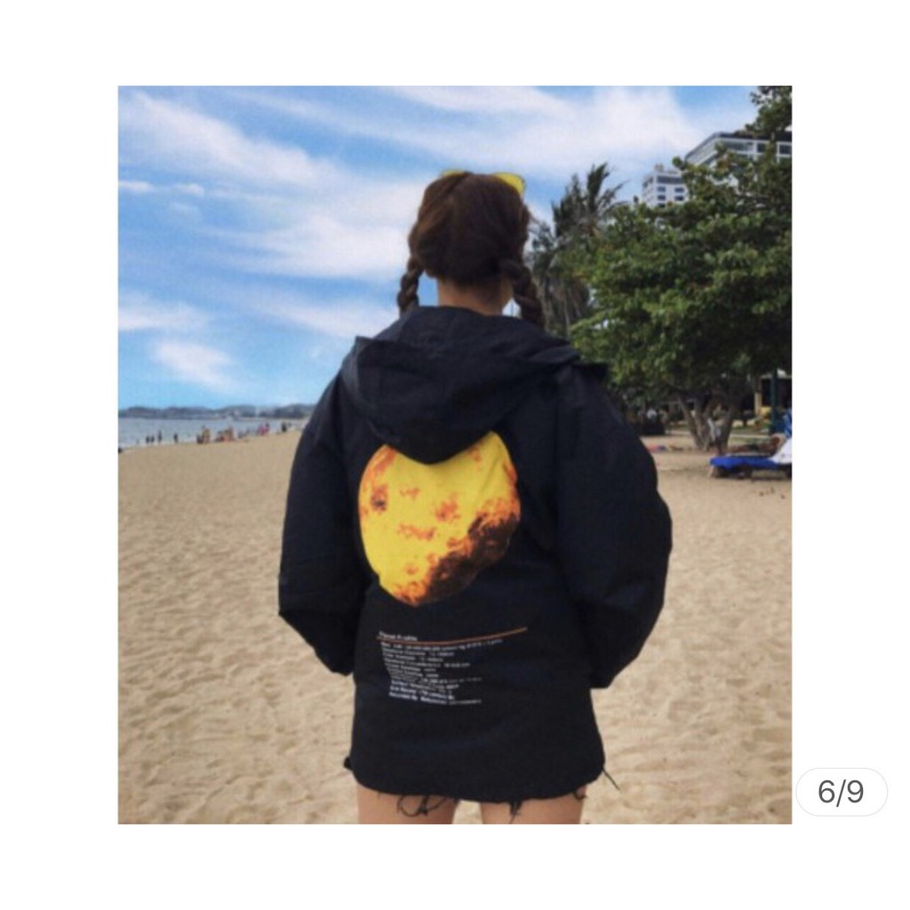 Áo khoác dù 2 lớp hot hit in hình trái đất siêu hot hit cá tính