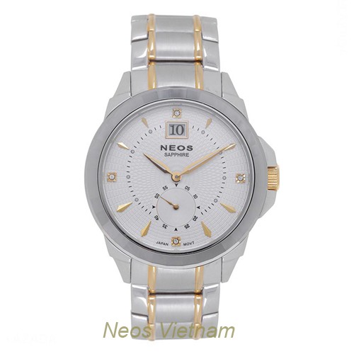 Đồng Hồ Neos N-30830M Nam Dây Thép Bạc Phối Vàng