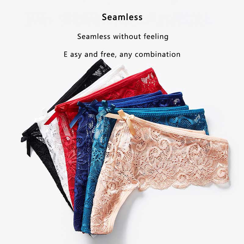 AOFEIQIKE Quần lót lọt khe phối ren quyến rũ cho nữ