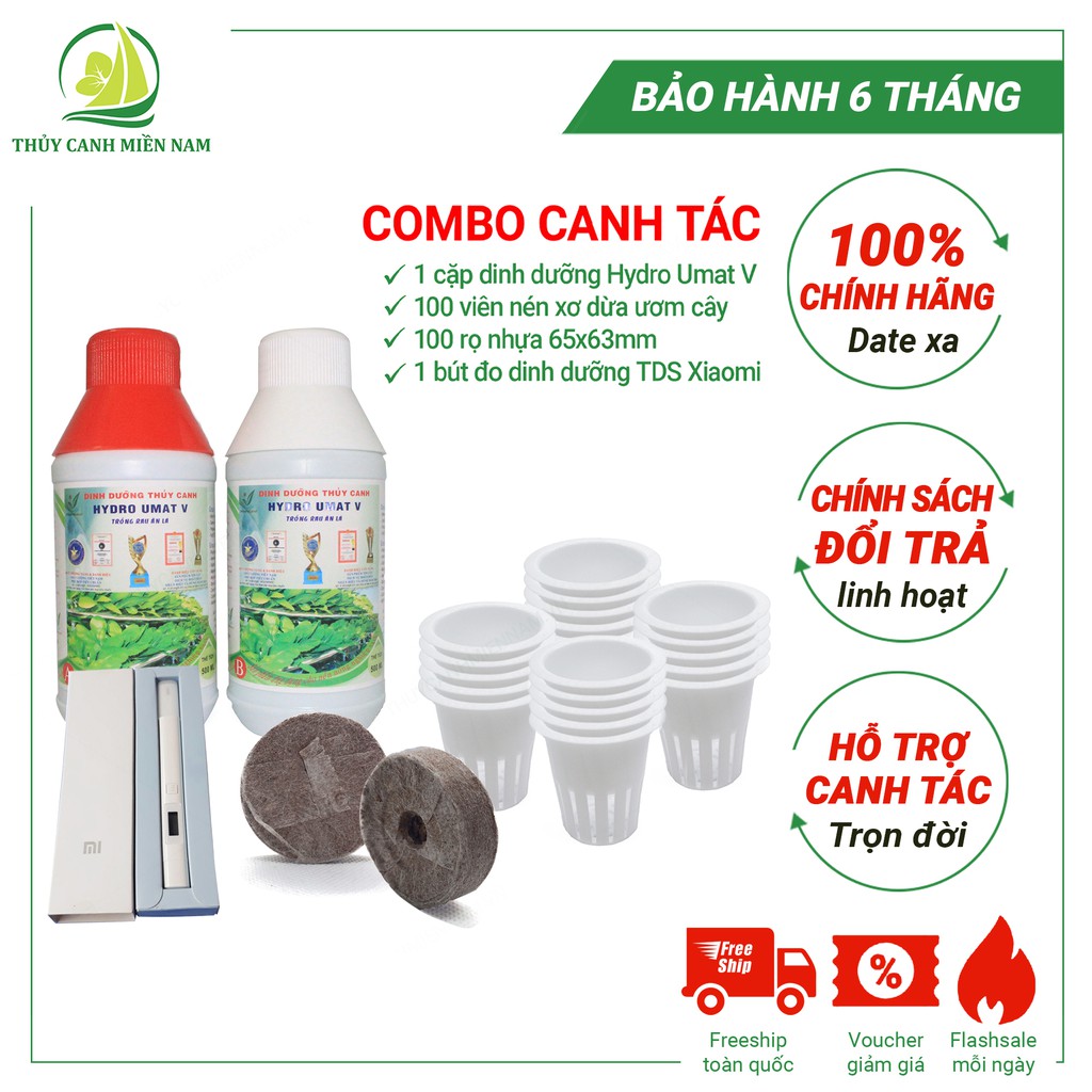 Dụng Cụ Trồng Rau Thủy Canh Tại Nhà | Combo 4 Dụng Cụ Không Thể Thiếu TẶNG KÈM 1 Gói Hạt Giống Tự Chọn