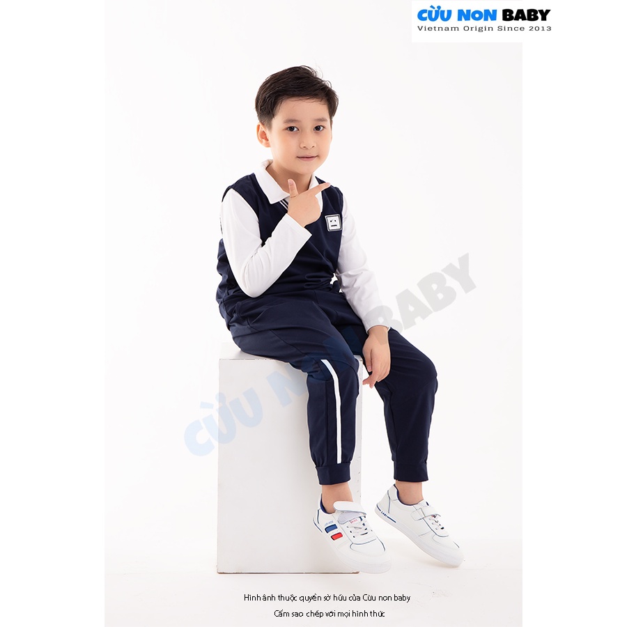 Bộ Thu Đông - Bộ dài tay Bé Trai Sang Chảnh - Cừu Non Baby, Chất liệu Thun Cotton 100%