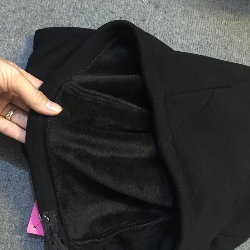 Quần bầu lót lông legging hình mèo có đáp bụng và chun chỉnh bụng
