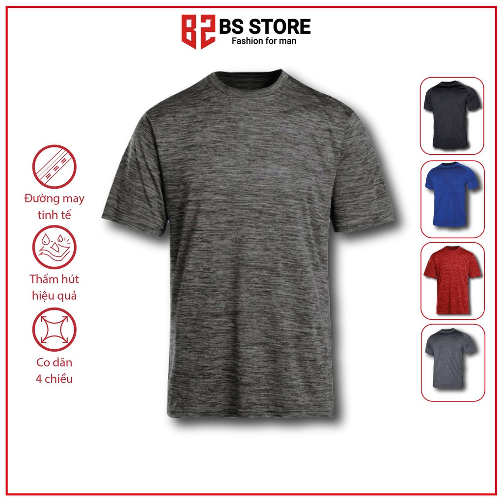 Áo thun nam tập gym vải mát lạnh BSSTORE,áo thun cổ tròn tập gym nam giúp vận động tập thể thao -(bs12)