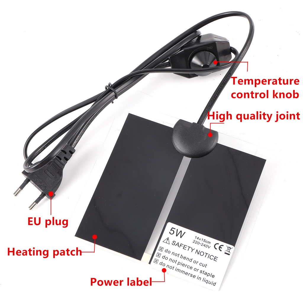 Thảm Làm Mát Nuôi Bò Sát 5-45W 0-35°C 1 Tấm Sưởi Ấm Điều Chỉnh Nhiệt Độ Cho Bò Sát