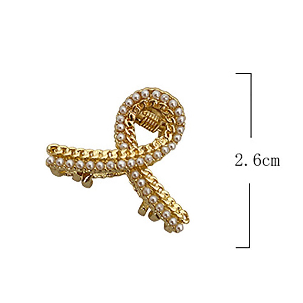 Kẹp Tóc Càng Cua Nhỏ Đính Ngọc Trai Dễ Thương Phong Cách Hàn Quốc Cho Nữ
