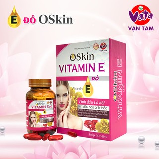 Vitamin E Đỏ Oskin-Giúp hạn chế lão hóa da, hỗ trợ làm đẹp da, chống lão hóa da, nhăn da, khô da, sạm da