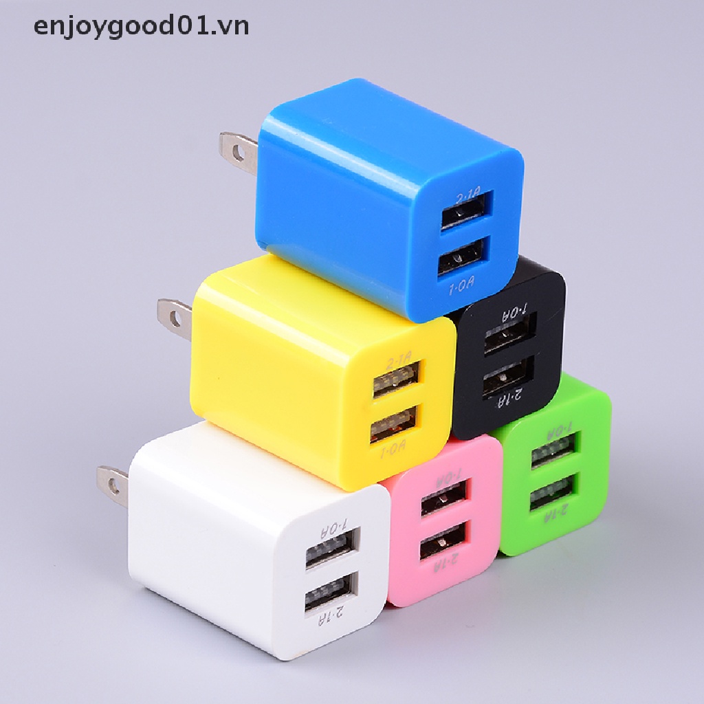 Củ sạc AC 2 cổng USB phích cắm US thích hợp cho thiết bị điện tử