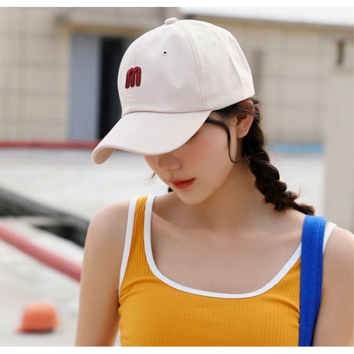 Mũ lưỡi trai - nón chống nắng chữ M unisex nam nữ phong cách thời trang, cá tính - al0ha Shop