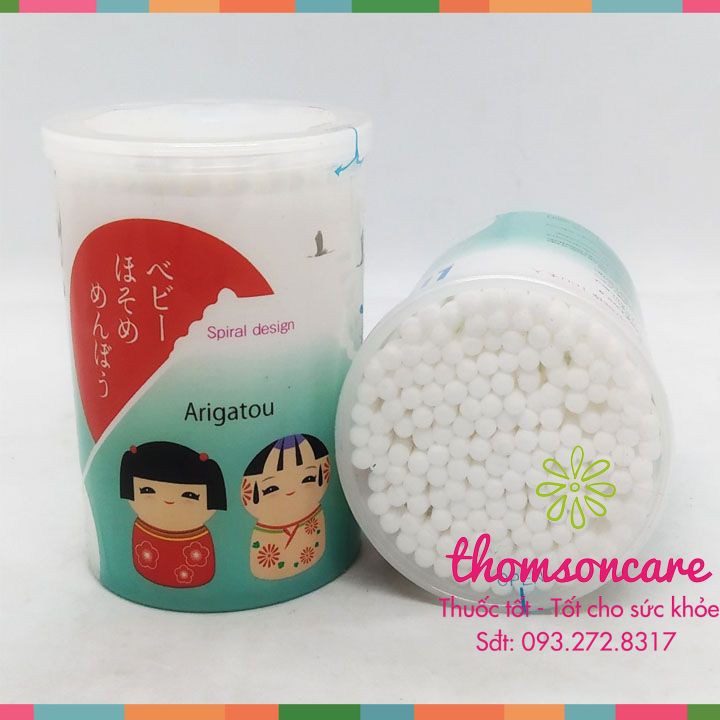 Tăm bông Life từ Nhật Bản - Hộp 160 que - 2 đầu xoắn - vệ sinh kỹ hơn cho cả người lớn và trẻ nhỏ