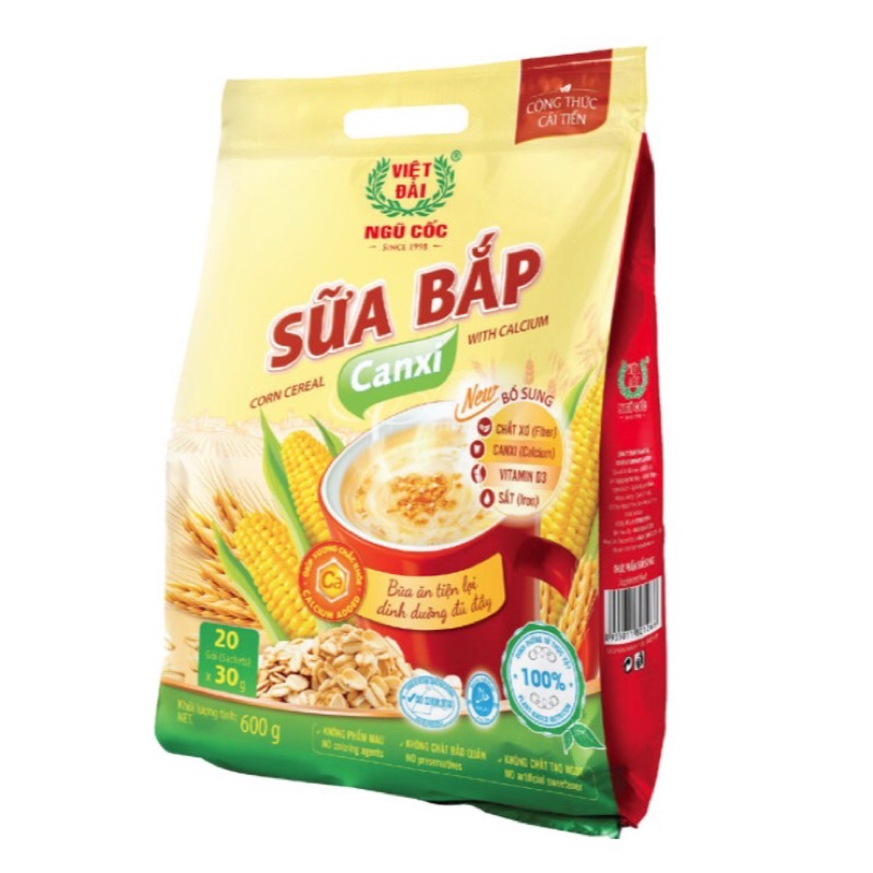 Ngũ Cốc Sữa Bắp Canxi Việt Đài 600g (Giảm Giá Không Tặng Kèm)