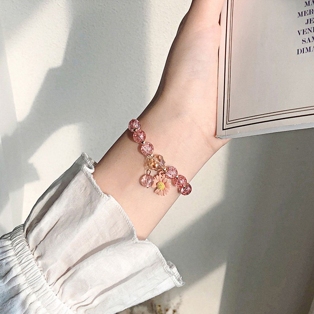 Vòng tay chuỗi hạt tròn màu sắc phong cách Hàn Quốc cho nữ