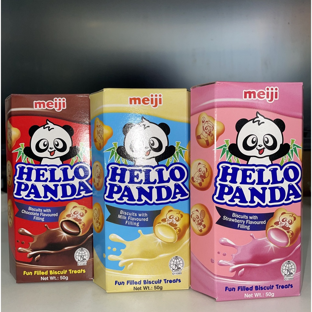 Bánh Gấu Hello Panda Cacao Nhân Kem Sôcôla Chocolate Meiji (Hộp 50g-vàng)