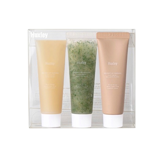 Bộ Mặt Nạ Chăm Sóc Da 3 Bước Huxley Spa Routine Deluxe Complete 30g x3 (Scrub Mask, Clay Mask, Sleep Mask)