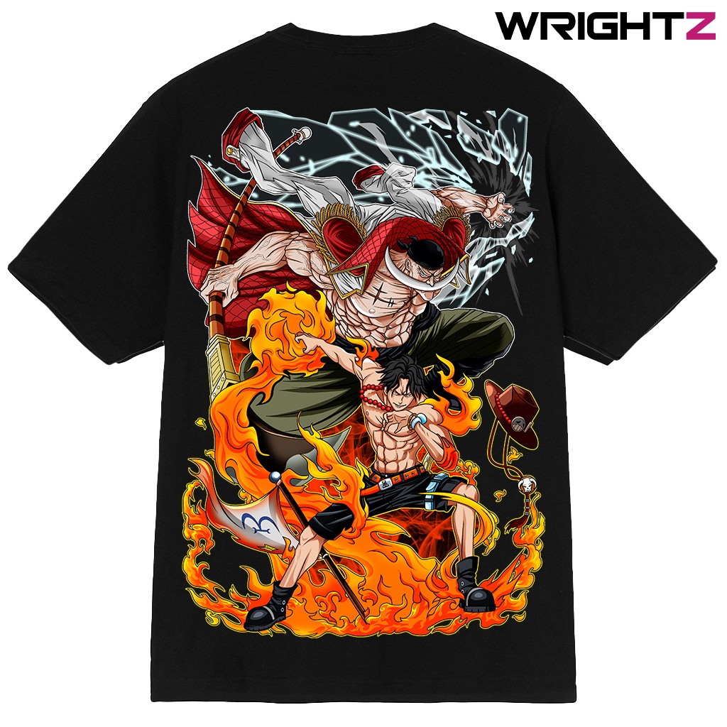 xOgN /Áo thun Wrightz anime one piece râu trắng Edward Newgate đảo hải tặc unisex form rộng phong cách đường phố!