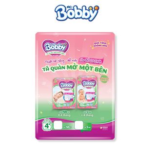 Bộ 4 miếng tã/bỉm quần mở một bên bobby