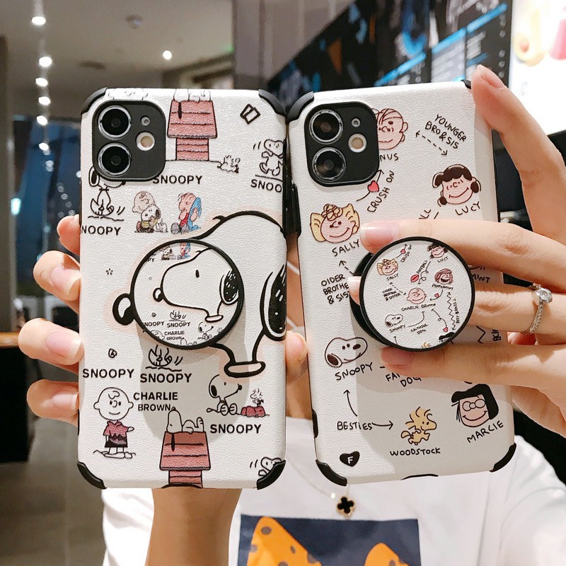 Ốp lưng Huawei Nova 3i 3e 5T Y9 Y7 P30 Honor 8X Lite Pro Prime 2019 Cartoon Snoopy Soft Anti Shock Relief case TPU Cover+Stand