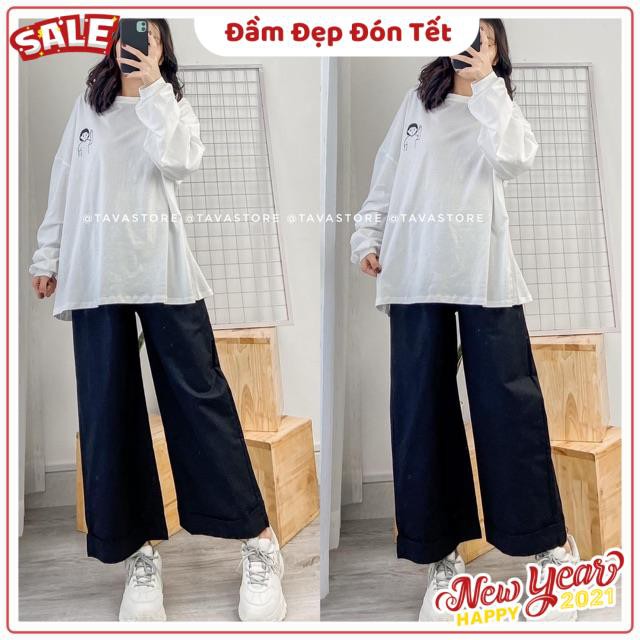 Quần Nữ PION CULOTES chất vải kaki thun dày dặn cạp cao dễ mix đồ from chuẩn tone màu basic ống uống rộng