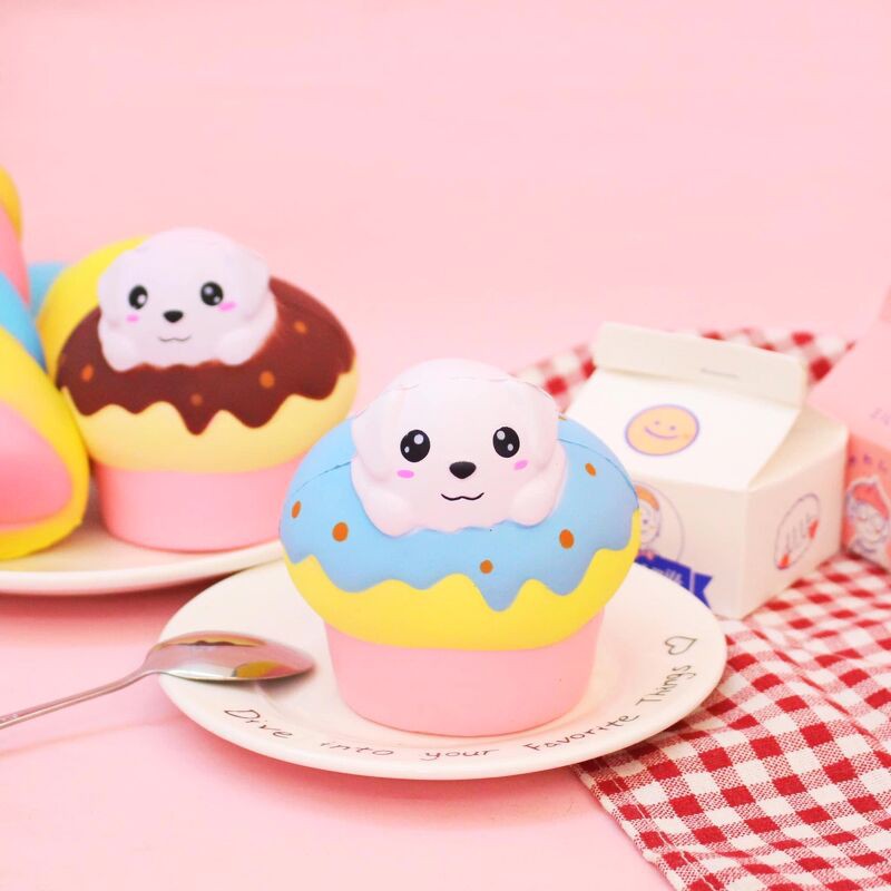 Squishy Cupcake cún trắng