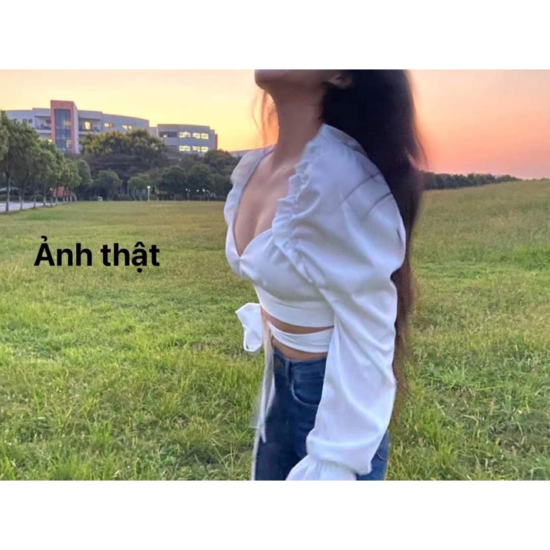 (SẴN S) Áo Croptop Hở Lưng Buộc Nơ Eo (ODER + KÈM ẢNH THẬT) | BigBuy360 - bigbuy360.vn