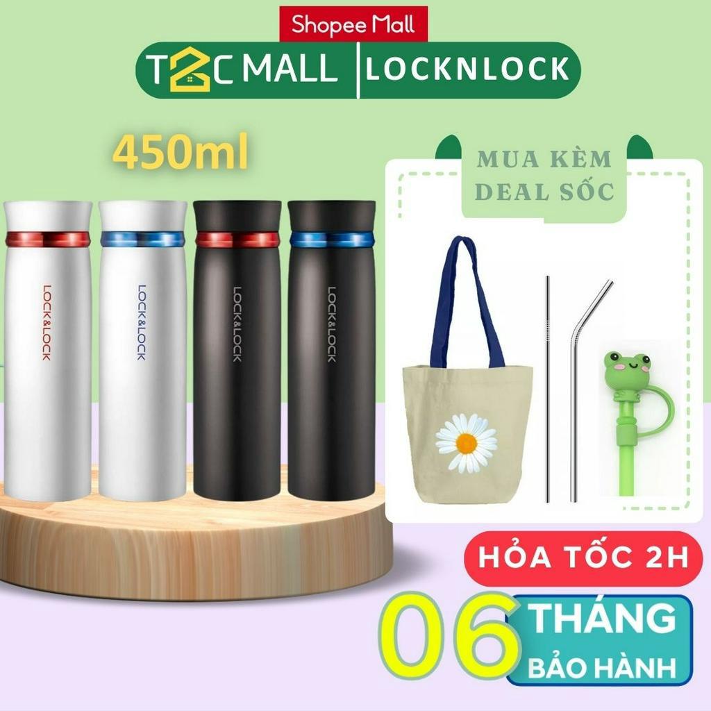 Bình Giữ Nhiệt LocknLock 450ml Có Lưới Lọc Trà  Nắp Viền Màu Feather Light Lock&amp;Lock 450ml LHC4131 - T2Cmall