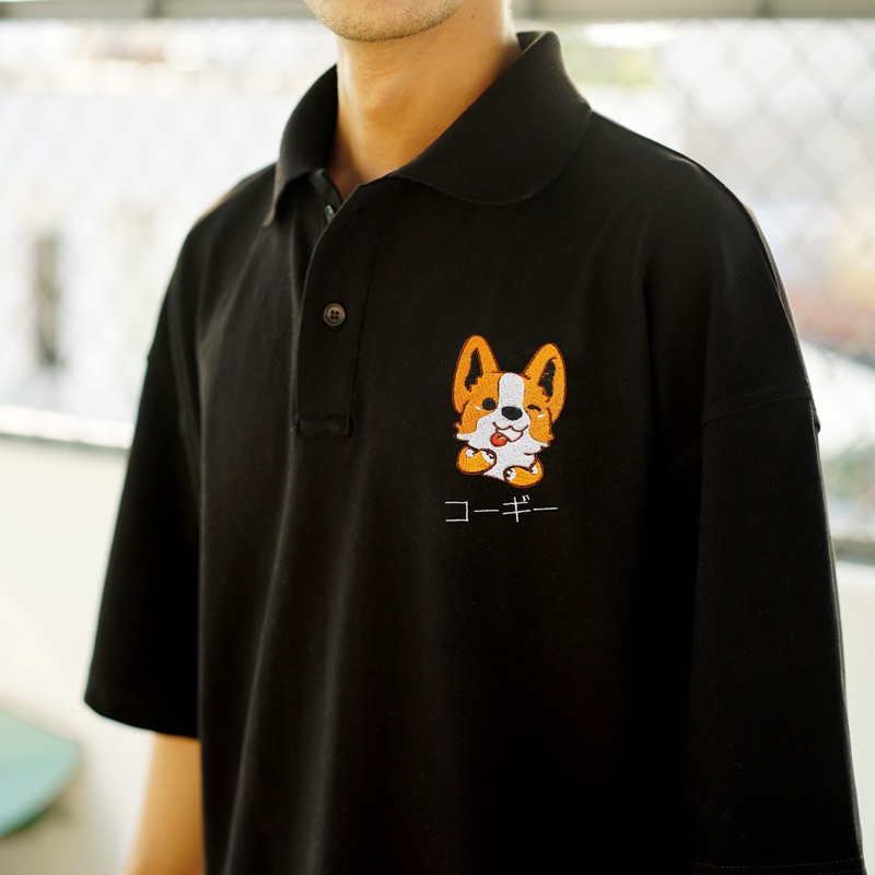 Áo Polo Có Cổ MYO Vải Cotton Thêu Corgi