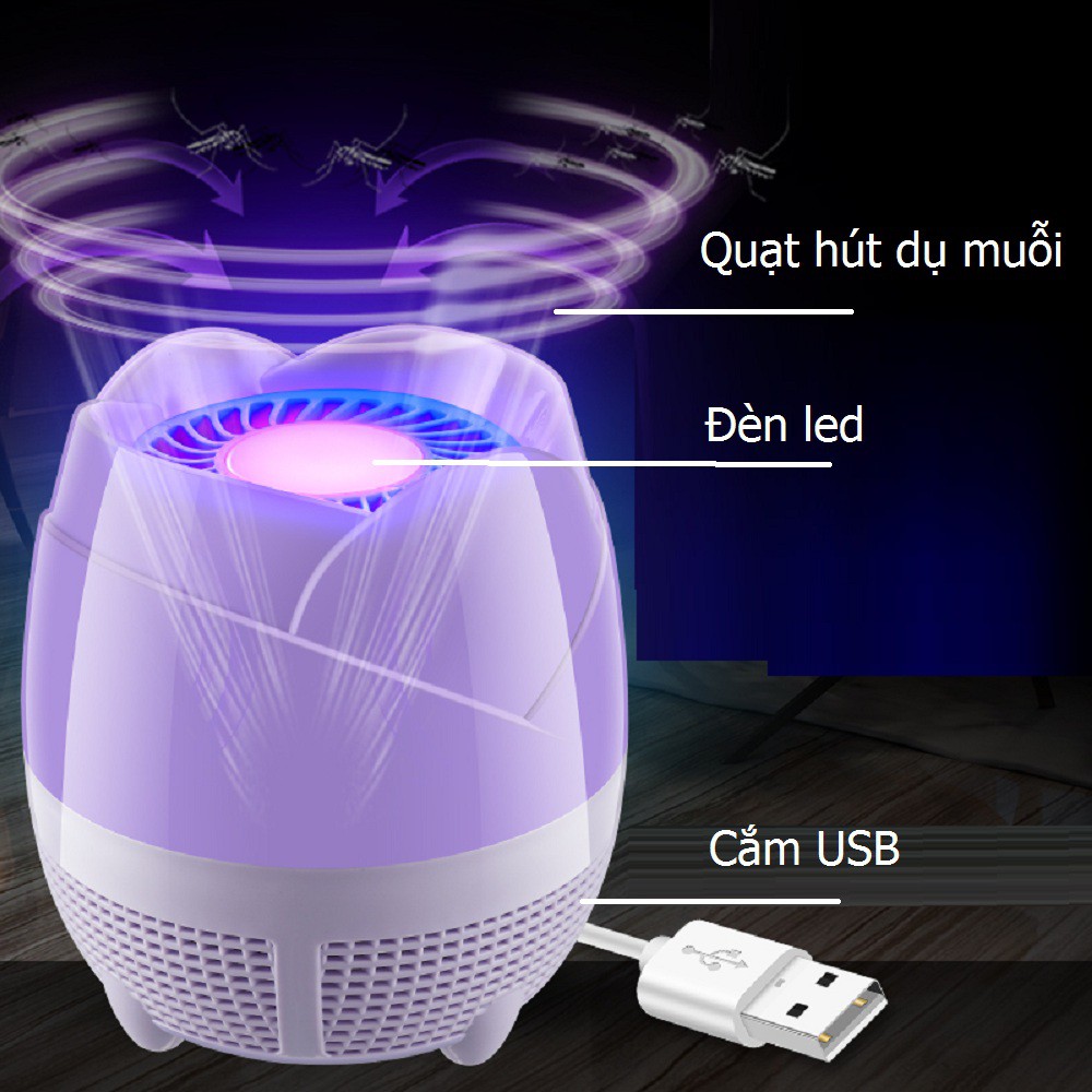 Đèn bắt muỗi côn trùng cổng USB❤Bảo hành 6 tháng❤An toàn trẻ em❤chọn hình Nụ Hoa kiêm đèn ngủ led thông minh