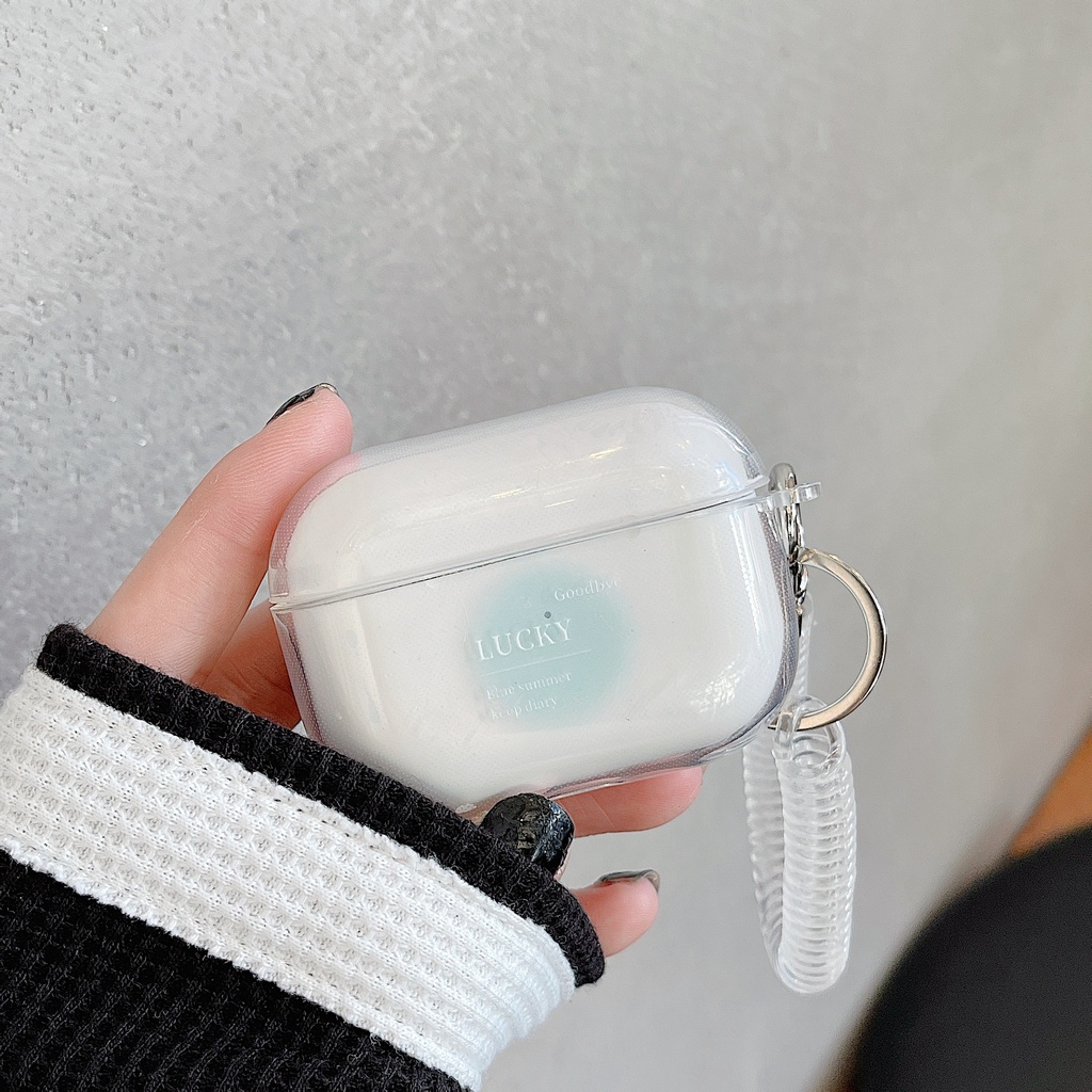 Vỏ Bảo Vệ Hộp Sạc Tai Nghe airpods 1 2 Pro 3rd Generation Pro 1/2 Trong Suốt Chống Sốc Họa Tiết Hoạt Hình Kèm Dây Đeo Kiểu Nhật Hàn