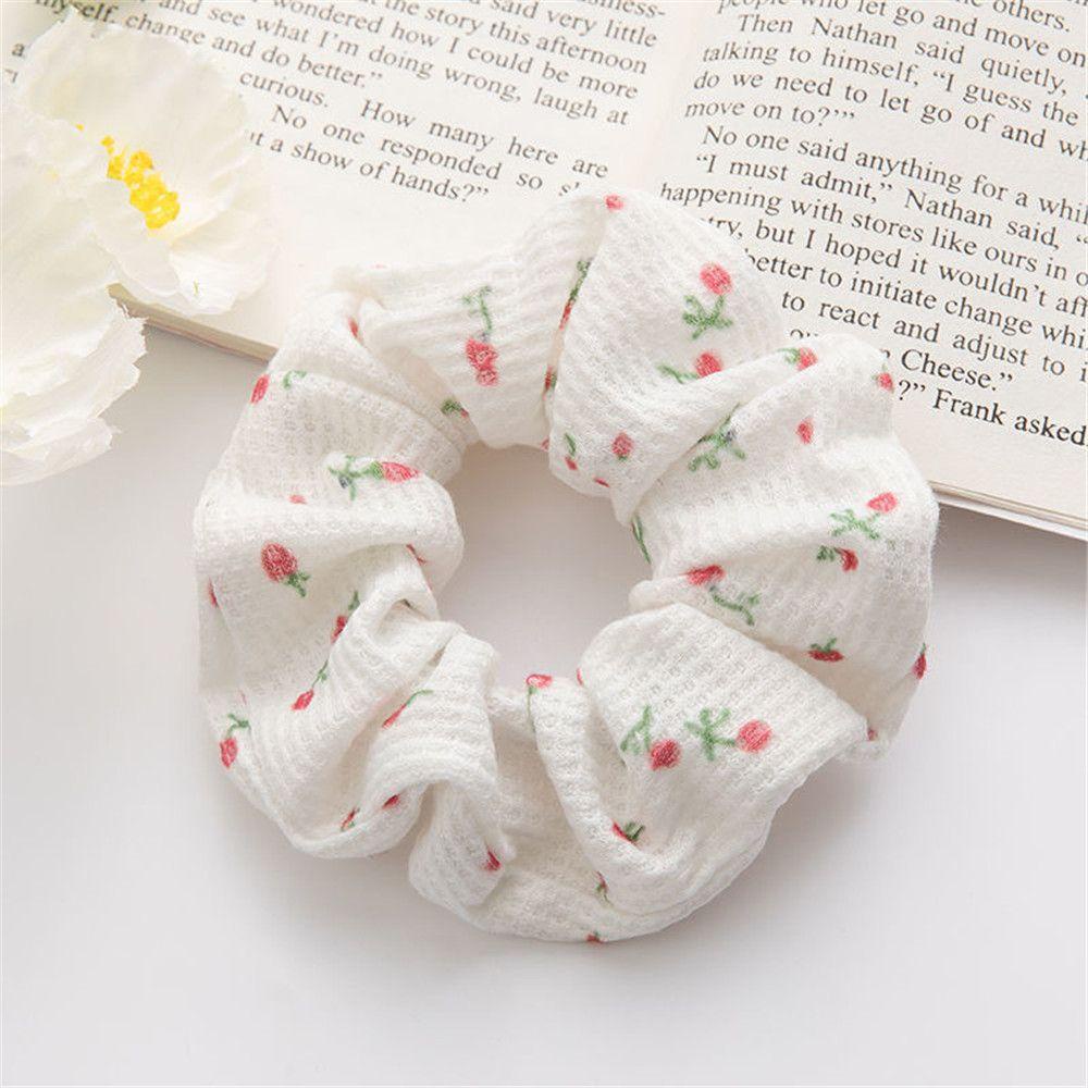 Dây Cột Tóc Scrunchies Hình Hoa Hồng Phong Cách Hàn Quốc Cho Nữ
