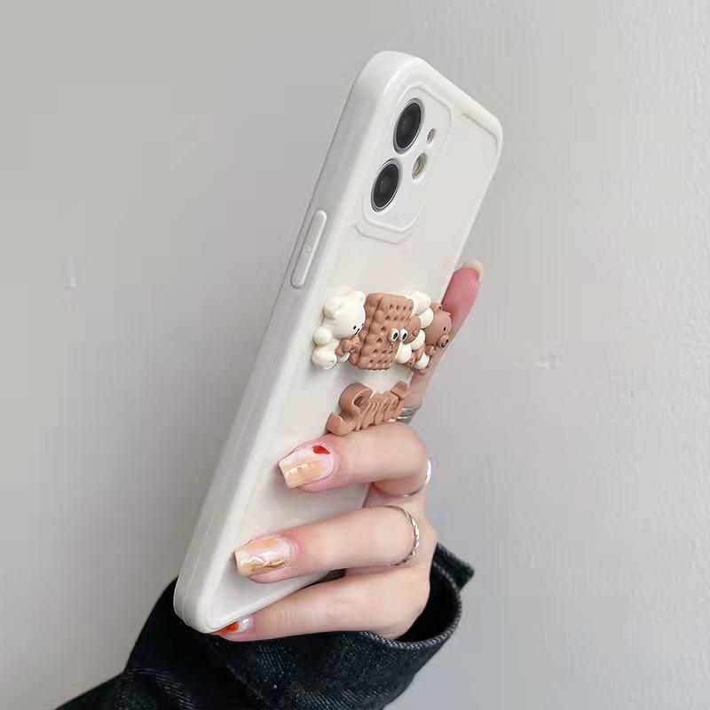 Ốp Điện Thoại Dẻo Họa Tiết Gấu &amp; Bánh Quy Dễ Thương Cho Iphone 12 pro max 11 pro max xs max xr x 7plus
