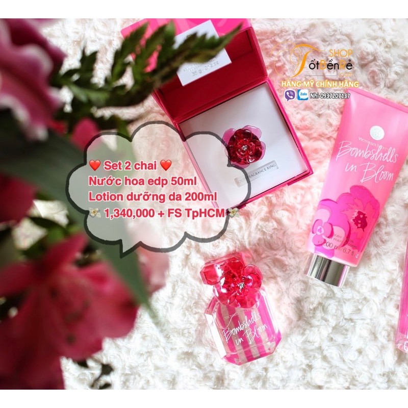 Nước hoa và body lotion dưỡng thể Bombshell In Bloom Victoria Secret VS edp 50ml authentic perfume