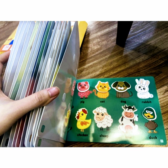 ✈☬™Đồ chơi Montessori bóc dán thông minh cho bé, học liệu busy book 17 chủ đề đa dạng dùng nhiều lần