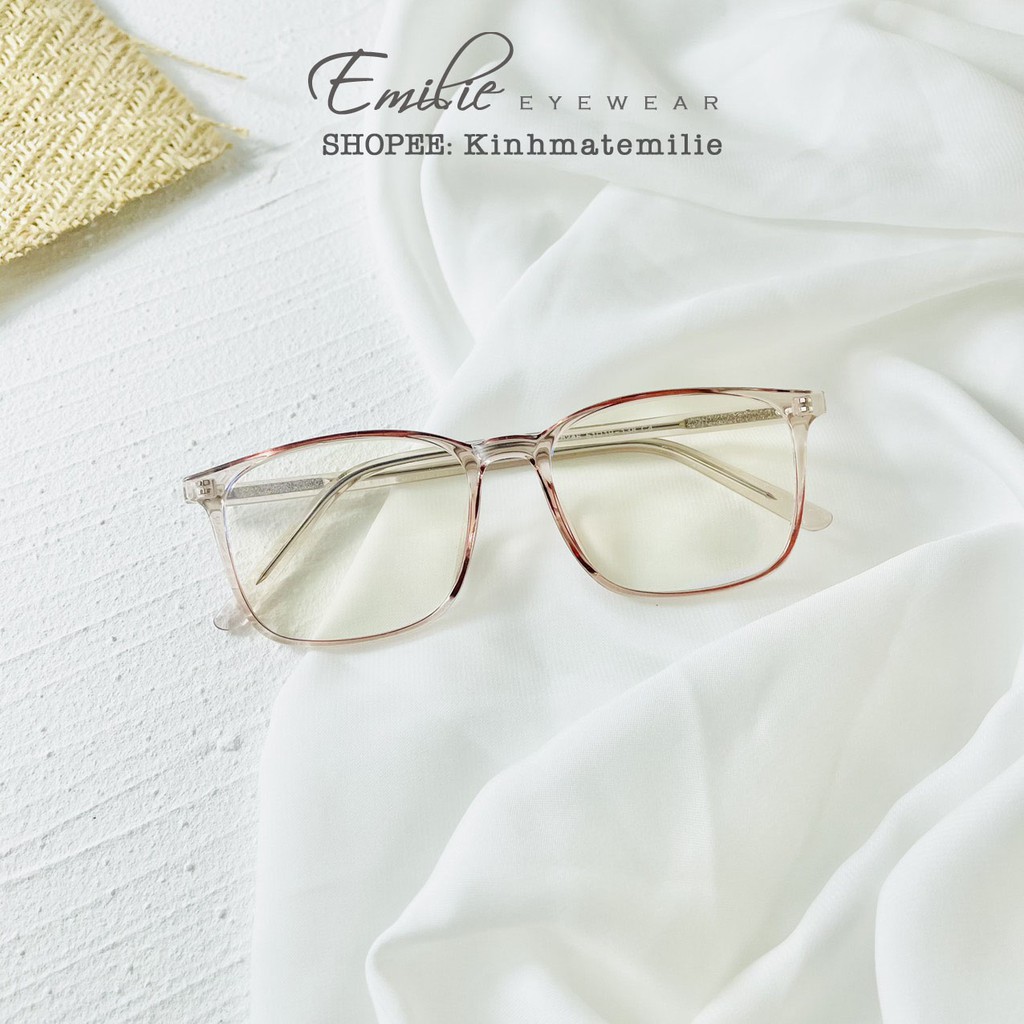 Gọng kính vuông nhựa dẻo size to nam nữ Emilie eyewear phụ kiện thời trang 8246