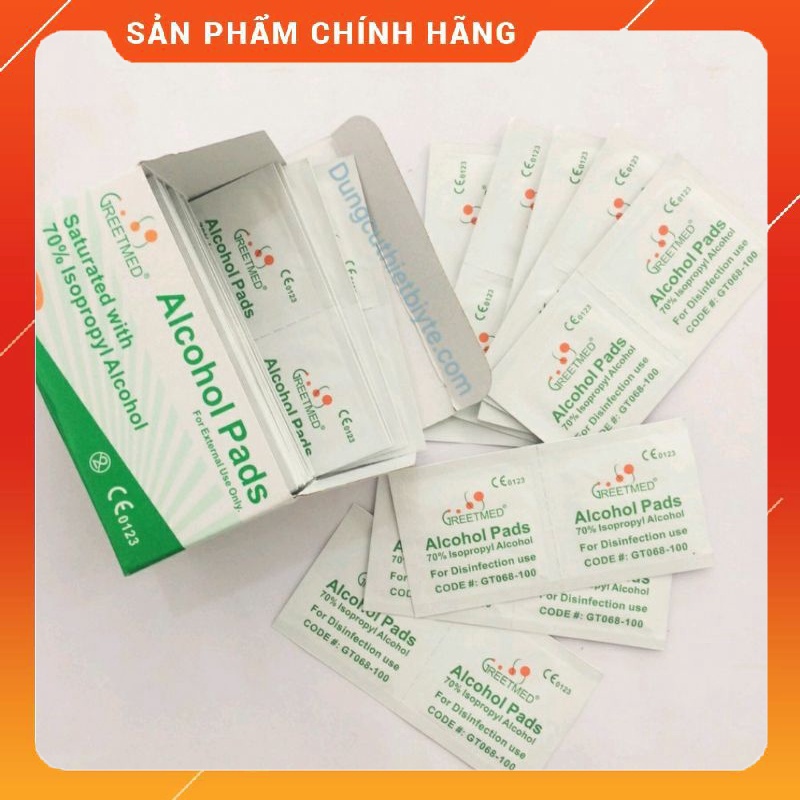 10 Miếng cồn sát khuẩn y tế Greetmet Alcohol Pads