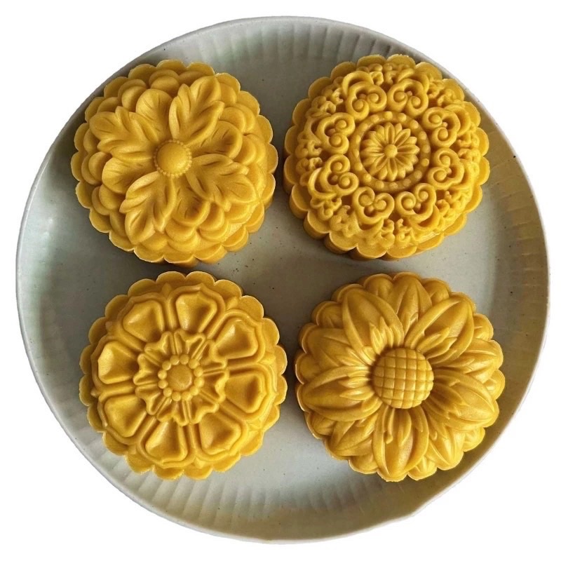 Khuôn trung thu lò xò 4 mặt hoa 150g/200g năm 2022